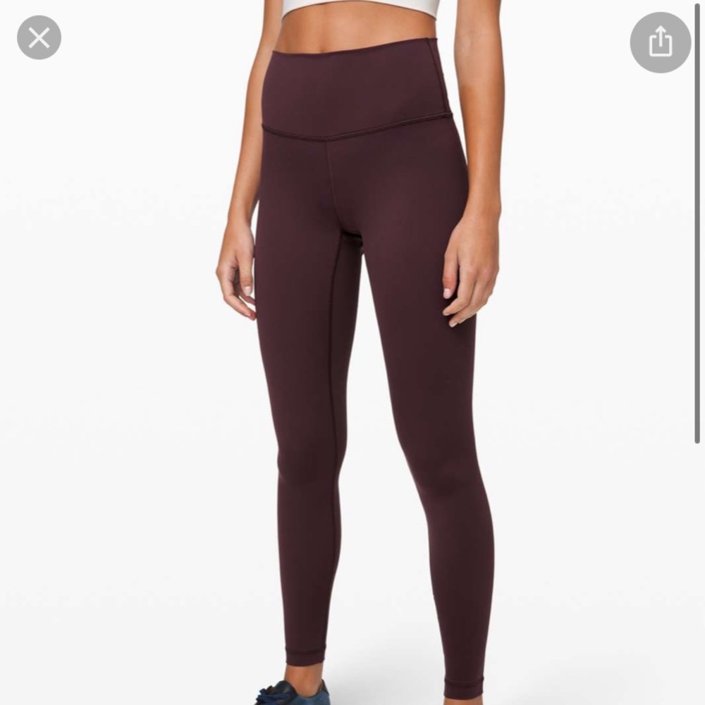 lululemon athletica High-Rise Leggings in Deep Burgundy - wonder under